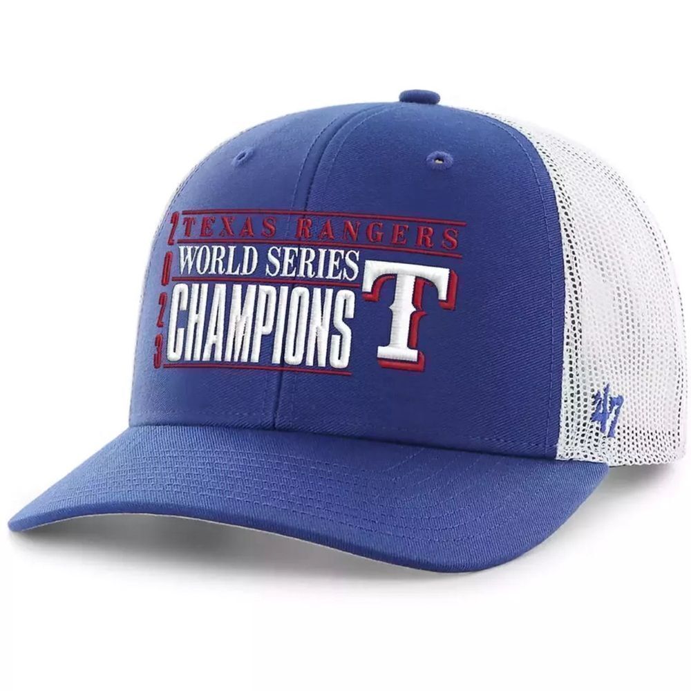 47 Brand Texas Rangers 2023 World Series Champion Trucker Hat Cap Adjustable NWT